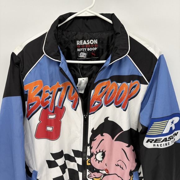 New With Tags Reason Betty Boop Racing Windbreaker Jacket Women Large 2024 - Picture 2 of 9